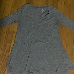 Gray Long Sleeve Flare Shirt